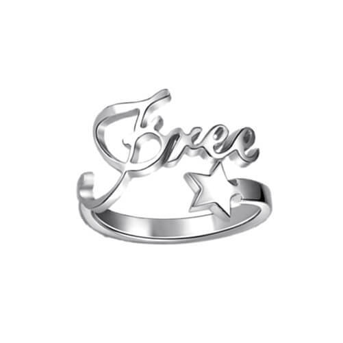Custom name jewellery wholesale manufacturers sterling silver nameplate ring factory personalized name rings suppliers